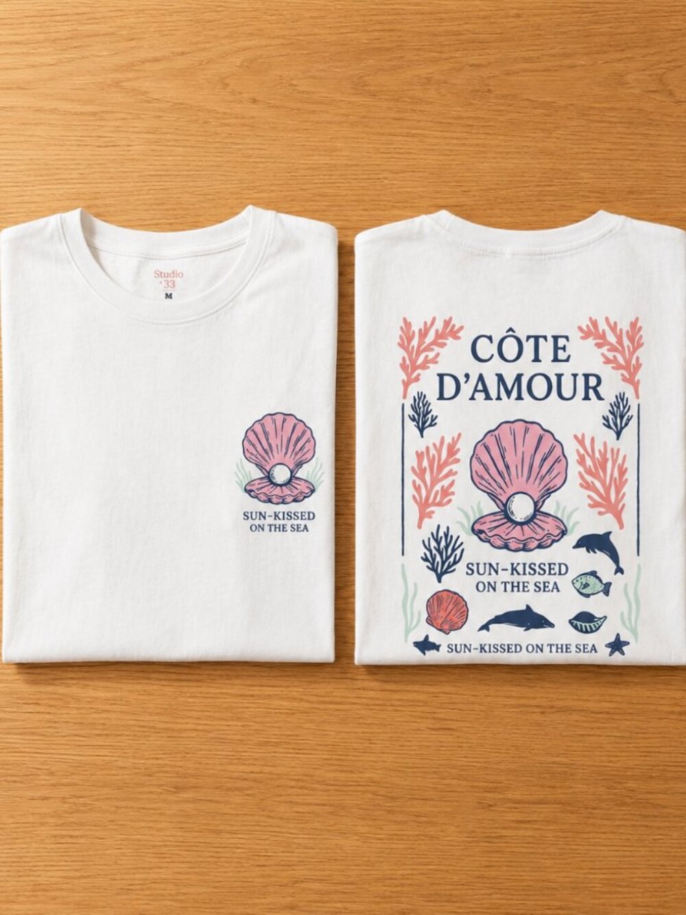 Studio 33 Côte D'Amour Graphic Tee, Women's Coastal Beach T-Shirt Size S-XL